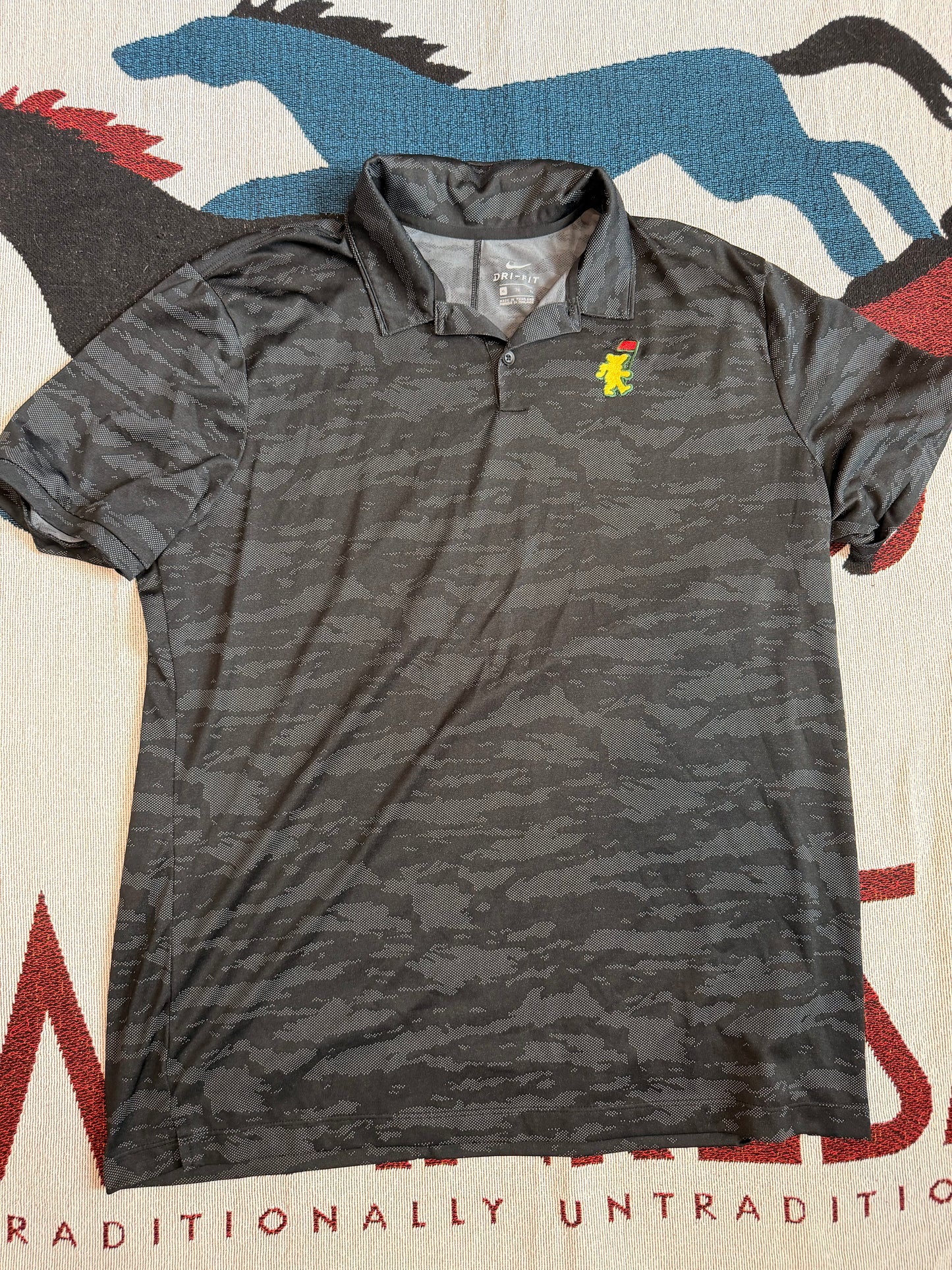 XL - Nike Dri-Fit Golf Black Camo Polo