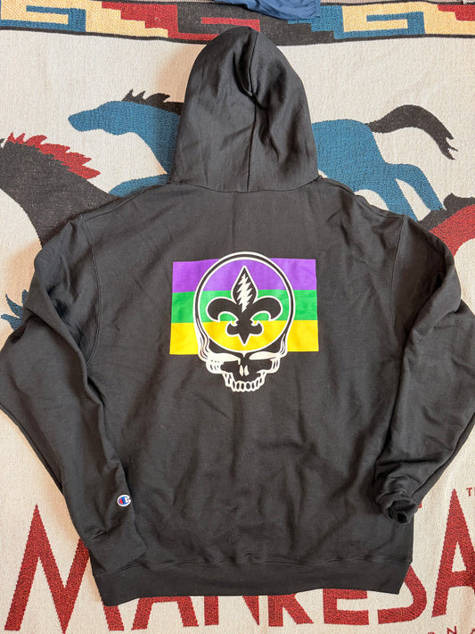 XL - Mardi Gras Flag Hoodie