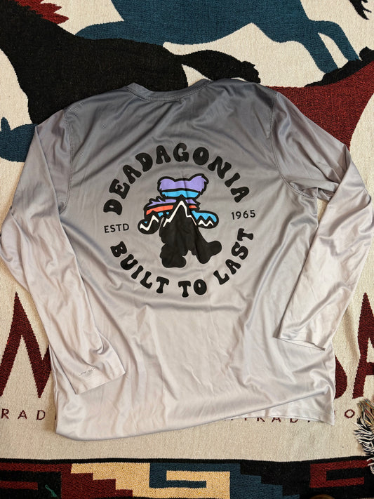 XL - Mountains UPF Grey Fade Long Sleeve