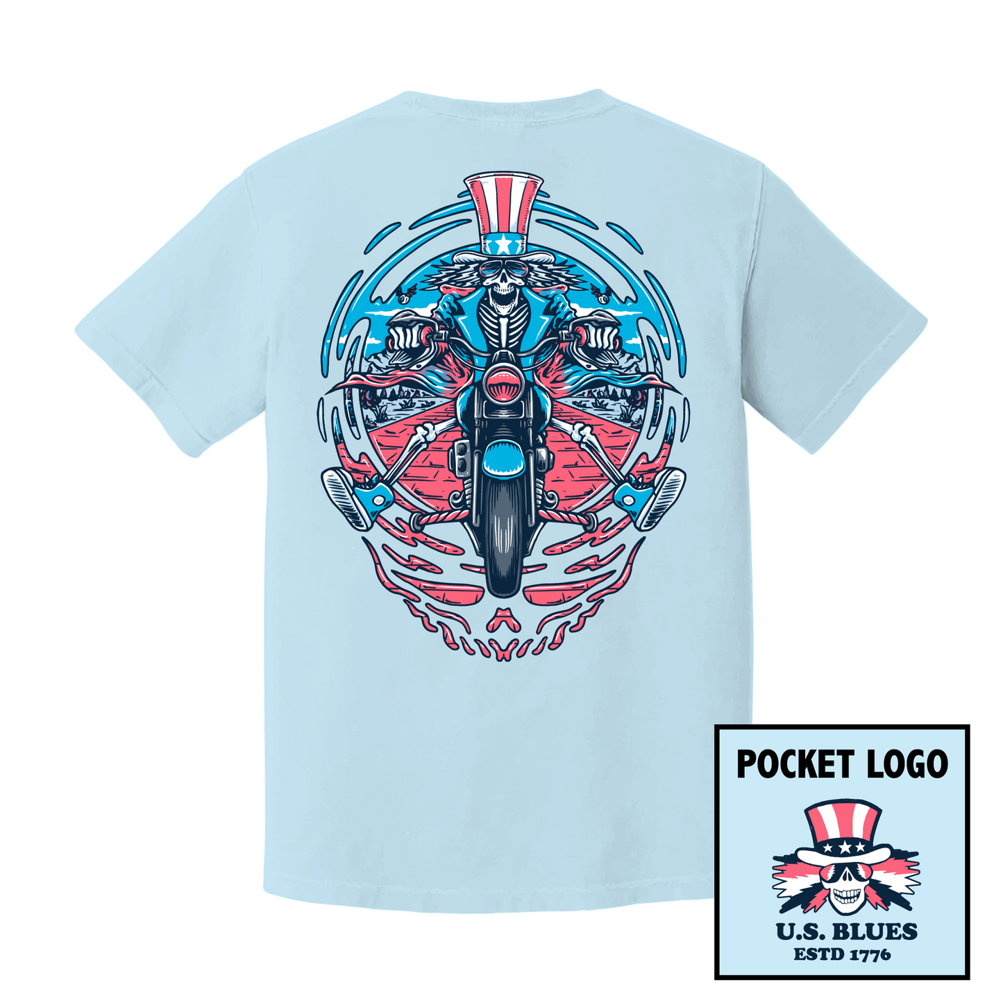 US Blues Pocket Tee - Chambray
