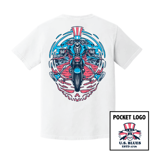 US Blues Pocket Tee - White